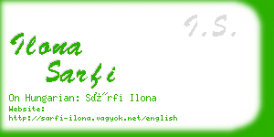 ilona sarfi business card